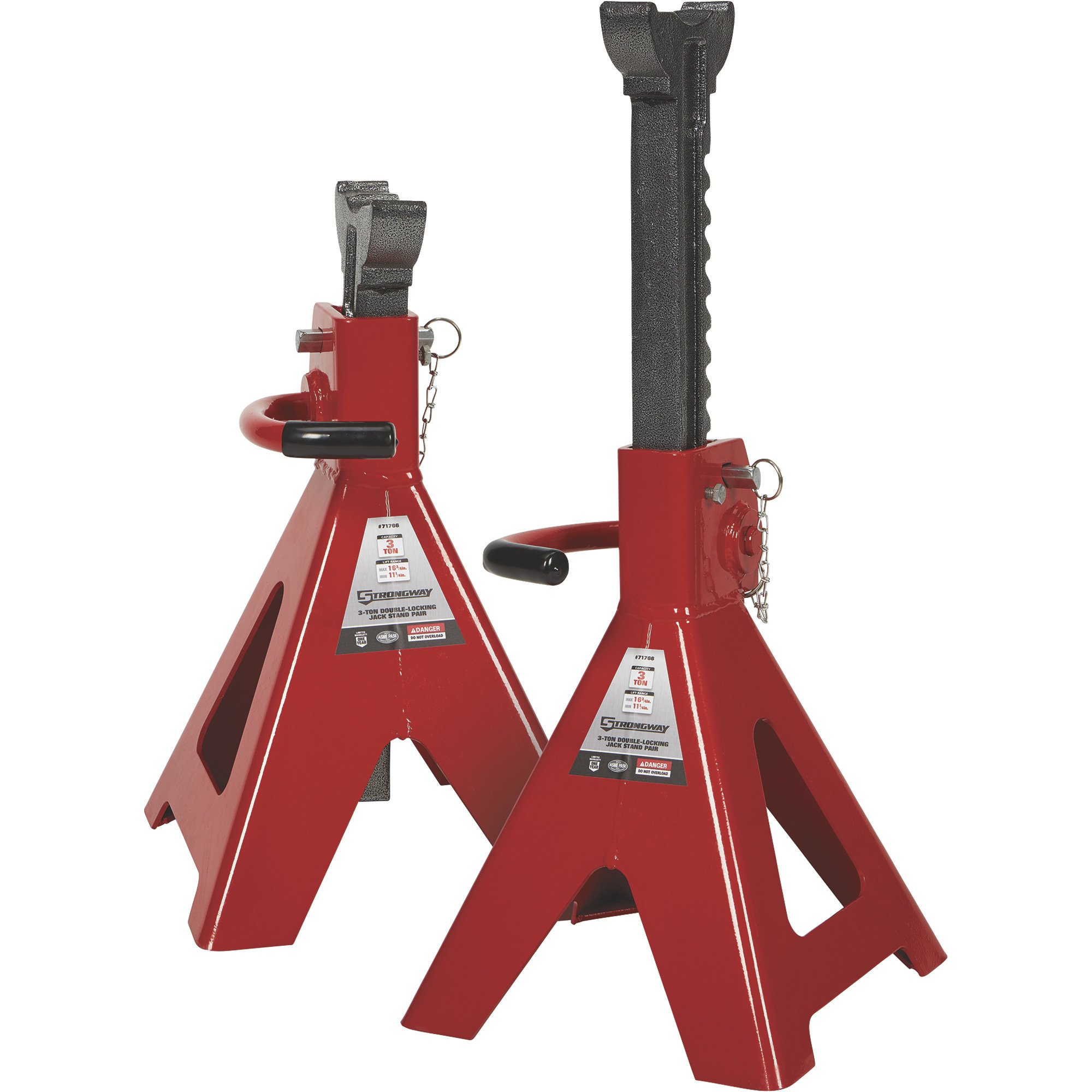 Strongway Double-Locking 3-Ton Jack Stands — 6,000-lb. Total Capacity, Pair